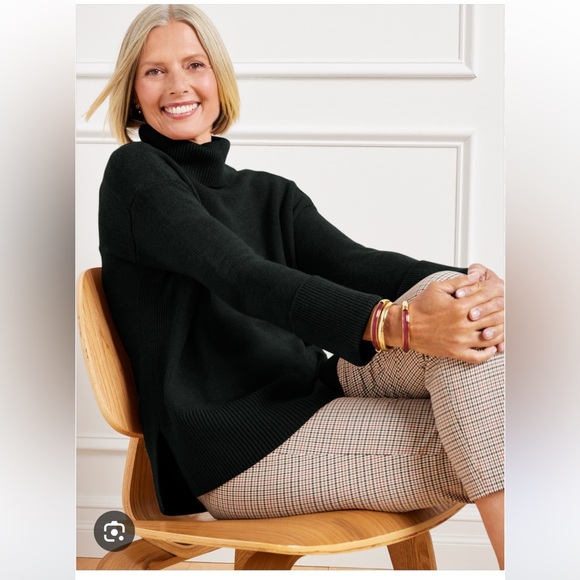 Talbots Sweaters - Talbots Drop Shoulder Turtleneck Sweater. Black. Size Medium.